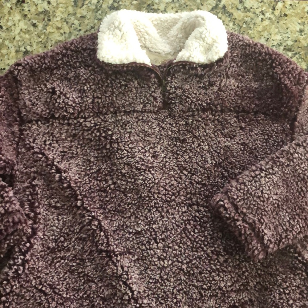 fuzzy 1/4 zip jacket